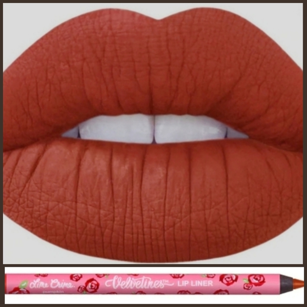 NEW Lime Crime Velvetines Liquid Matte Lipstick 'Paulette' & 'Pumpkin' Lip Liner